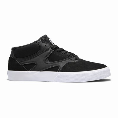 DC Kalis Vulc Mid Men's Black/White Skate Shoes Australia DHP-396